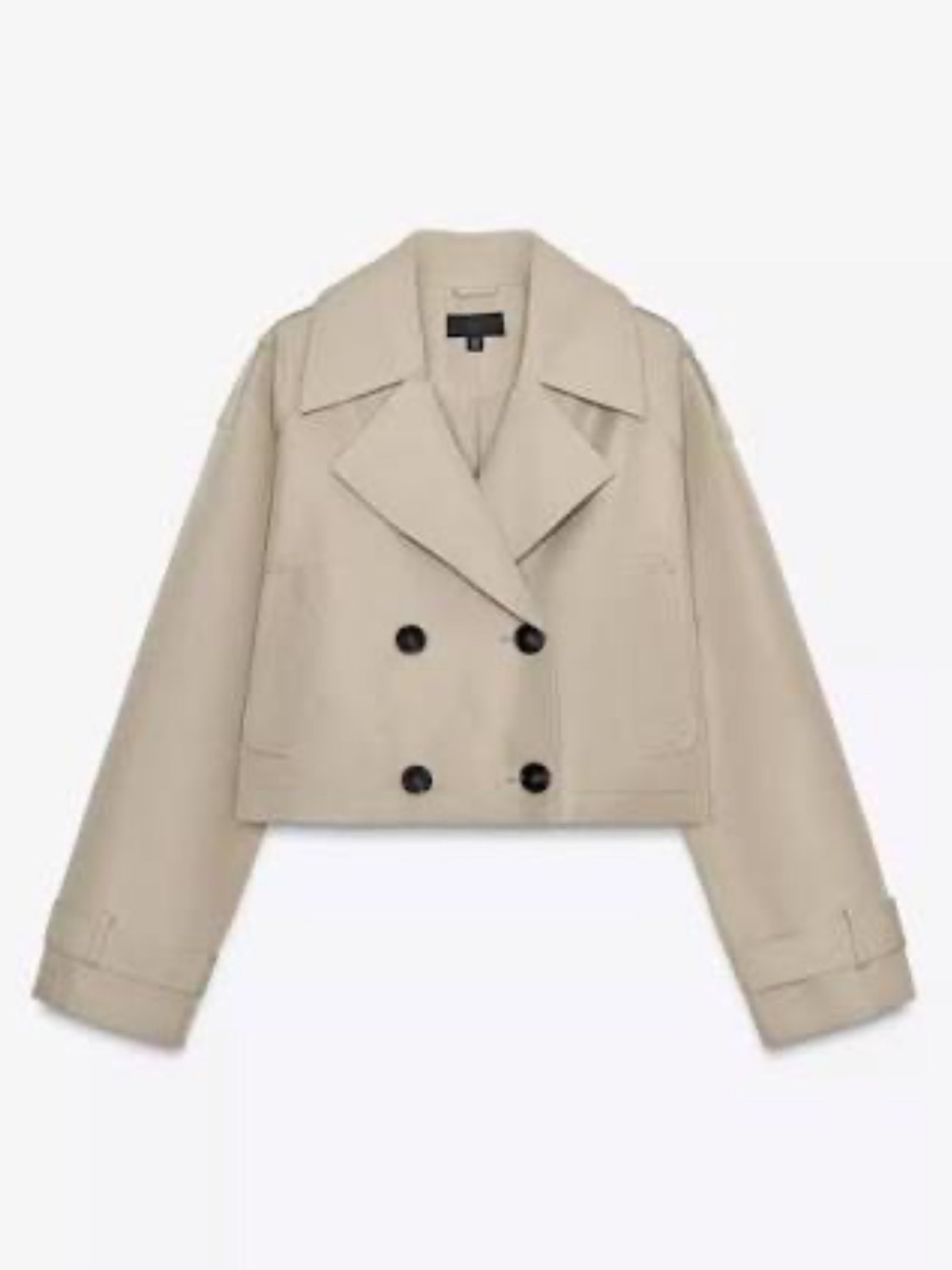 NWT Zara Cropped Double-Breasted Trench in Light Beige